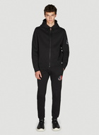 Zip Front Hooded Sweatshirt in Black