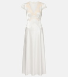 Dôen Coraline lace-trimmed silk midi dress