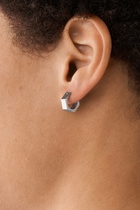 Diesel Stainless steel single hoop earring - Earrings - Unisex - Silver
