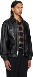 Neighborhood Black Leather Dad Jacket