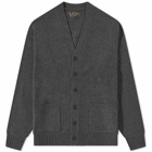 Beams Plus Men's 7G Elbow Patch Cardigan in Charcoal