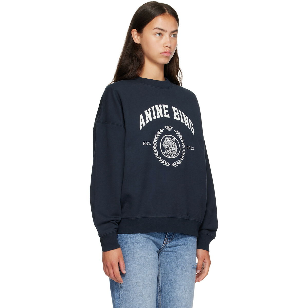 ANINE BING Navy Miles Sweatshirt