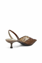 Diesel D-Ten & Half - Slingbacks in lace and leather - Heels Womens in Brown