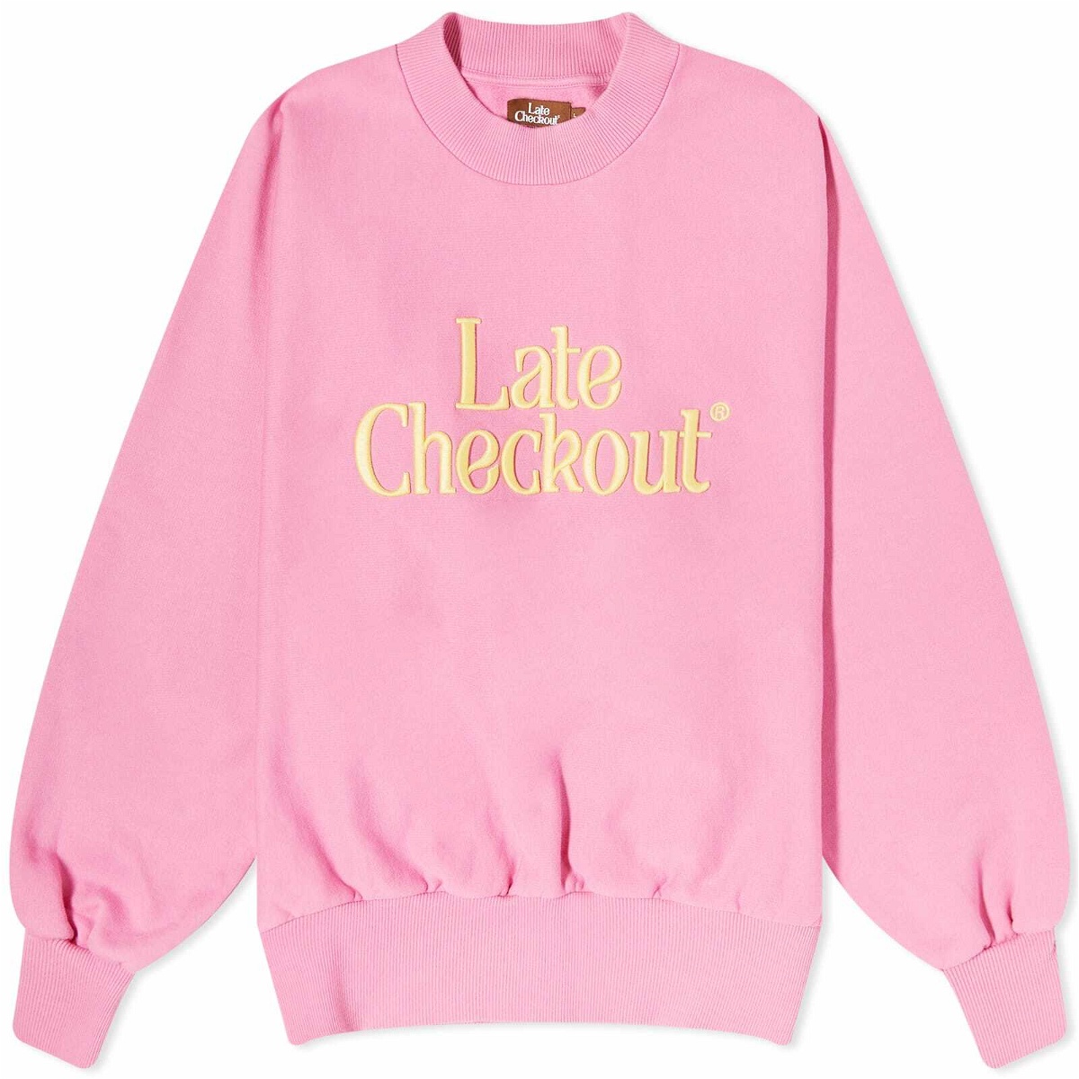 Photo: Late Checkout LC Logo Crew Sweat in Pink