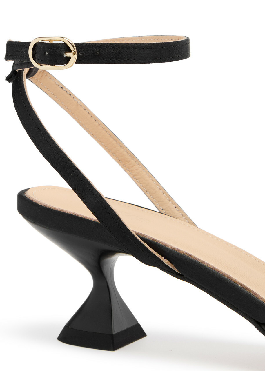 Alohas Skye 50 Satin Sandals Black