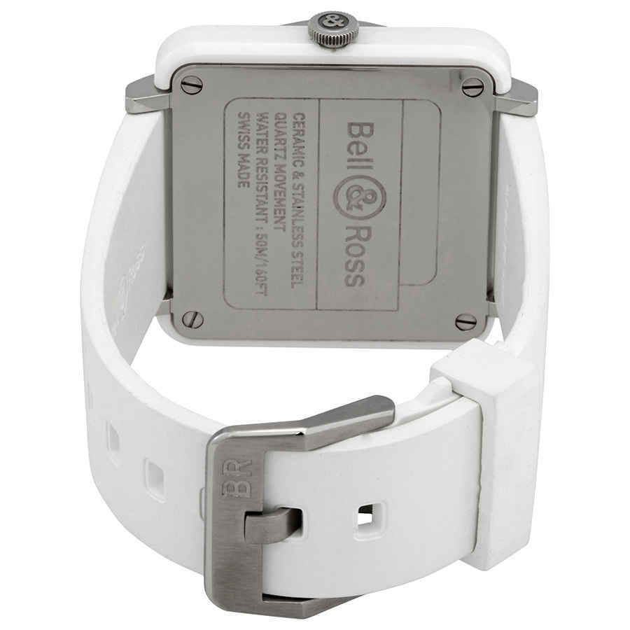 Bell and Ross White Diamond Dial Ladies Ceramic Watch BRS-WH-CES-LGD/SRB