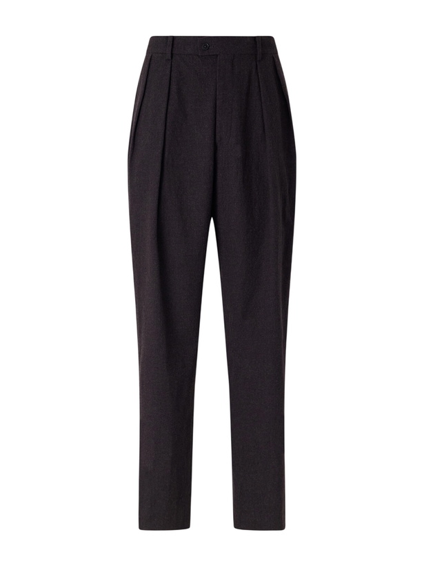 Photo: Kaptain Sunshine - Straight-Leg Pleated Wool Trousers - Brown