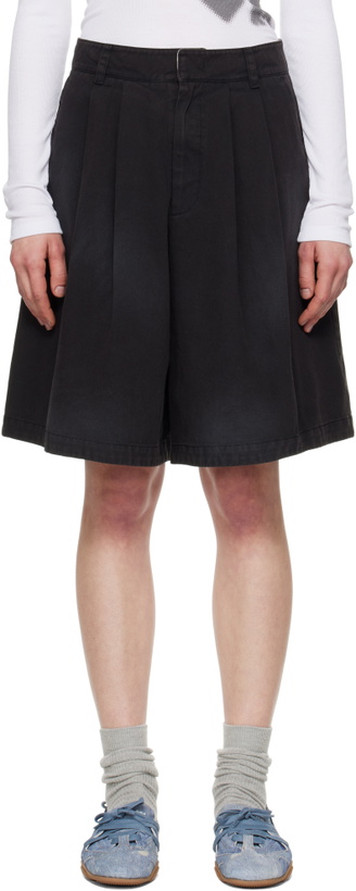 Photo: OPEN YY Black Washed Bermuda Shorts