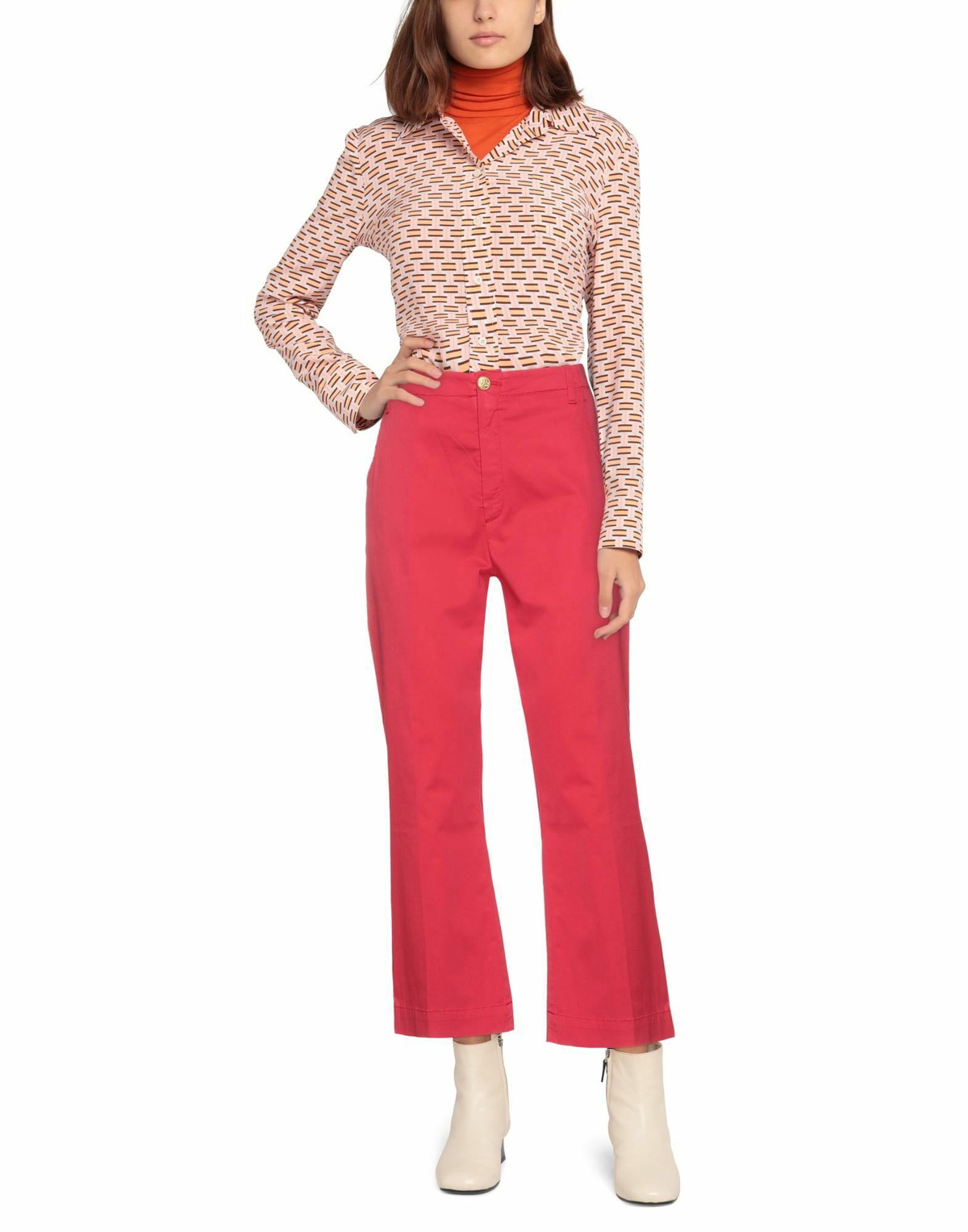Manila Grace Womens Pants in Red