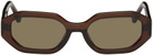 The Attico Brown Linda Farrow Edition Irene Sunglasses