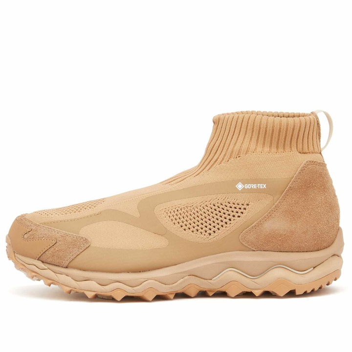 Photo: Mizuno x Nonnative Wave Mujin Gore-tex Mid Sneaker in Tiger’S Eye/White