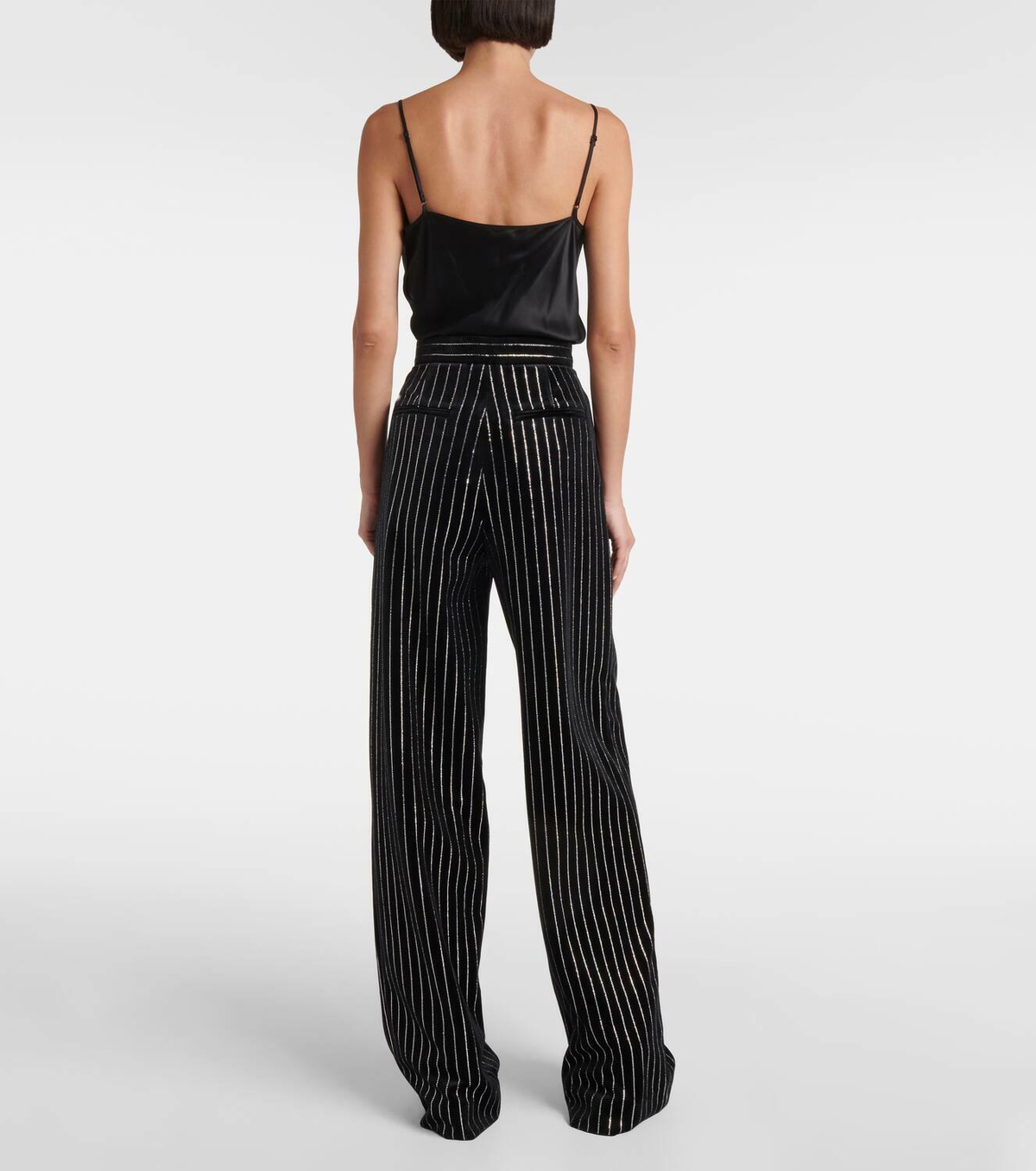 Alex Perry Embellished velvet straight pants