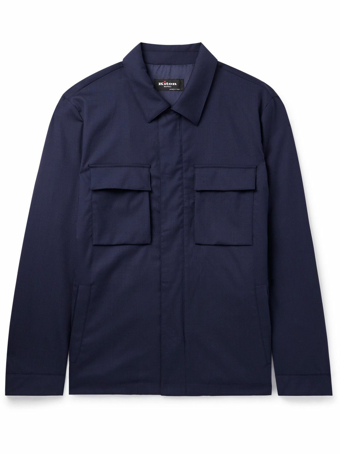 Chemise Overshirt Kiton - Laine Vierge Marron Foncé - Taille 15.5/39 Slim Fit - Neuf Étiqueté
