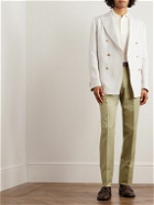 Caruso - Aida Tapered Cotton and Linen-Blend Suit Trousers - Neutrals
