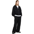 Casablanca Black Applique Monogram Zip‑Up Hoodie