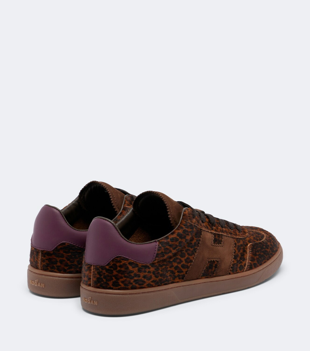 Hogan H647 leopard-print calf hair sneakers