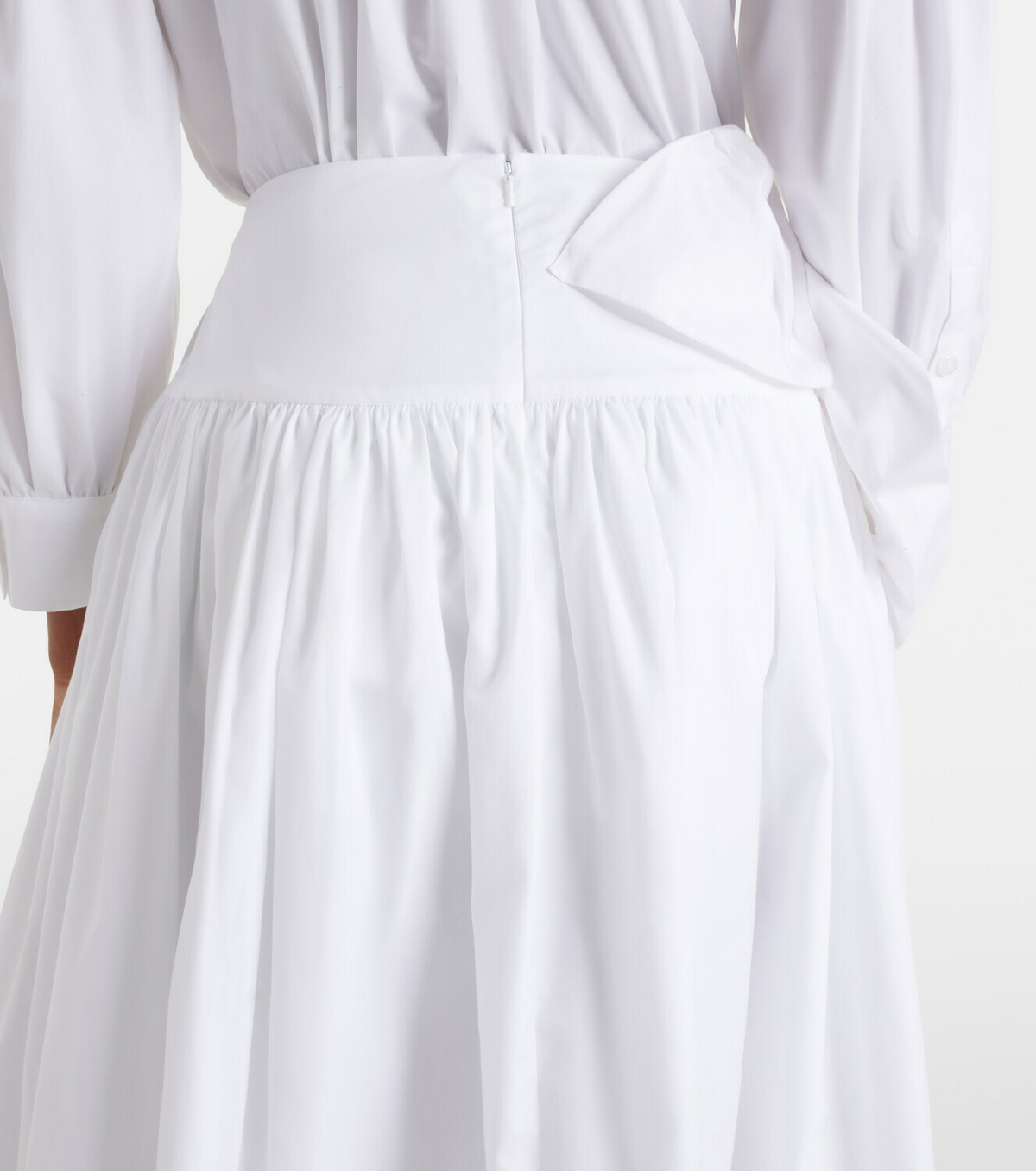 Simone Rocha Floral-appliqué cotton poplin midi skirt