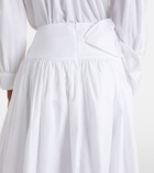 Simone Rocha Floral-appliqué cotton poplin midi skirt