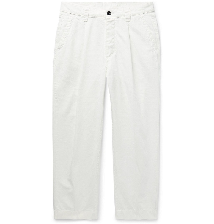 Photo: Albam - Tapered Pleated Cotton-Ripstop Trousers - Neutrals