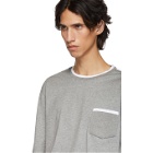 Thom Browne Grey and Navy Long Sleeve T-Shirt