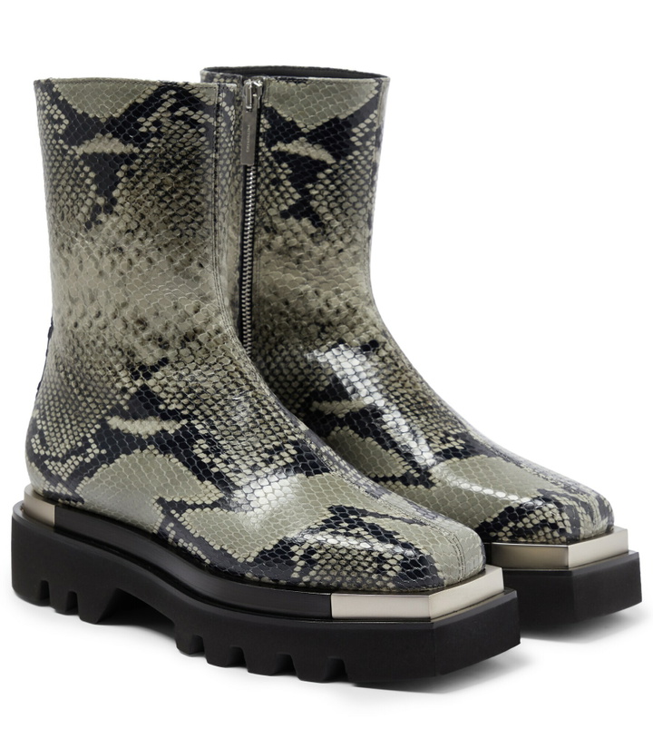 Photo: Peter Do - Snake-effect leather ankle boots