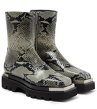 Peter Do - Snake-effect leather ankle boots