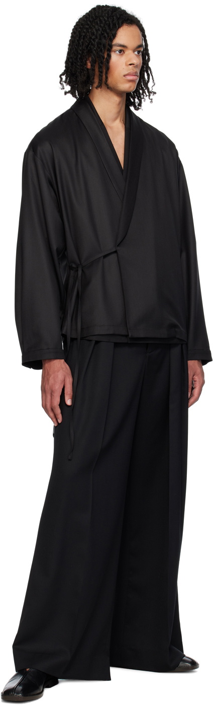 King & Tuckfield Black Wrap Shirt