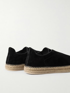 Zegna - Triple Stitch™ Leather-Trimmed Suede Slip-On Sneakers - Black