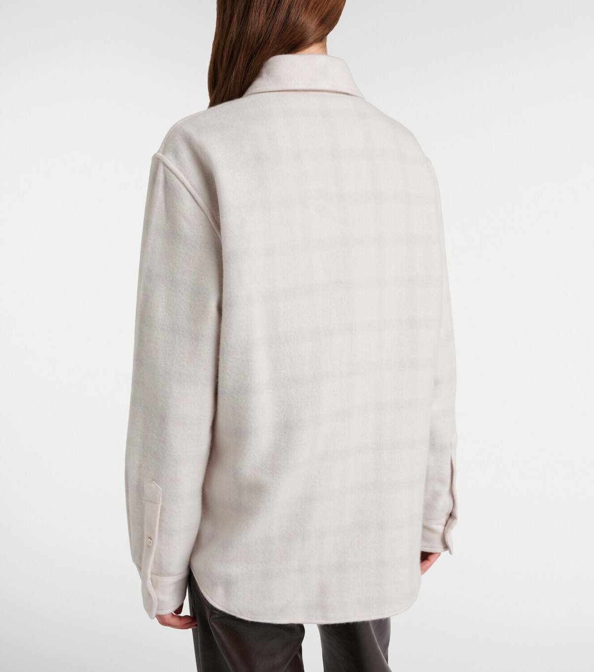 God's True Cashmere Clarity plaid cashmere shirt with quartz