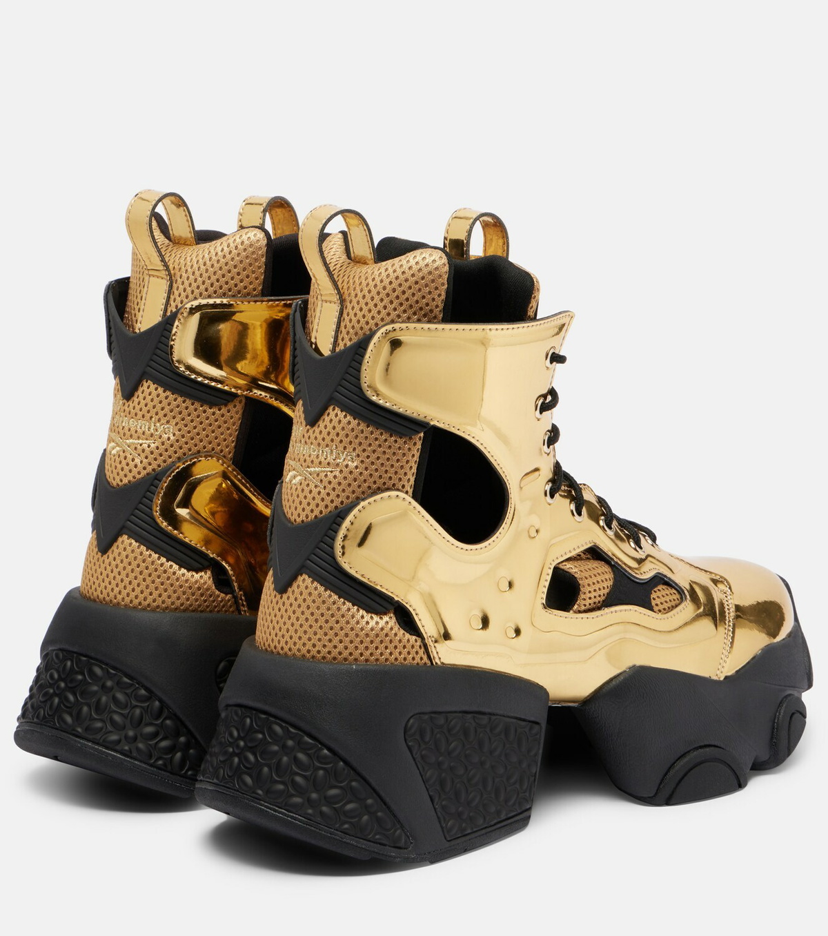 Noir Kei Ninomiya x Reebok metallic-effect cutout platform ankle boots