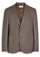 Officine Générale Houndstooth Wool-blend Blazer Brown