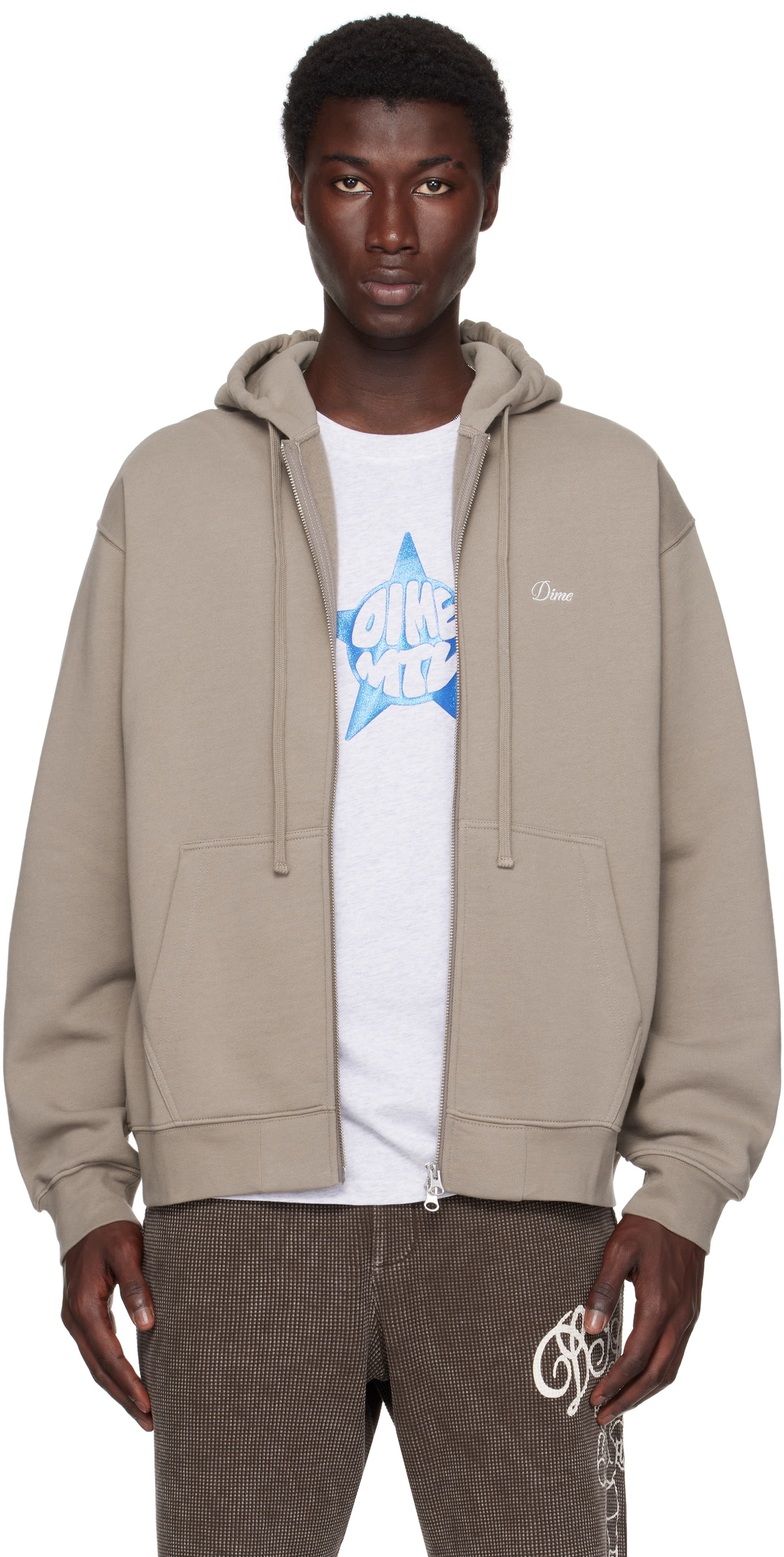 Dime Off-White Classic Fuzzy Hoodie Dime