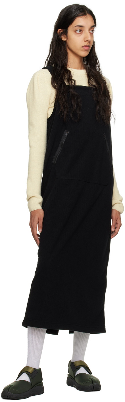 Snow Peak Black Grid Midi Dress