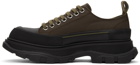 Alexander McQueen Khaki Tread Slick Low Sneaker