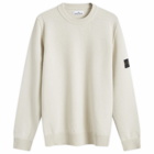 Stone Island Men's Reverse Seam Lambswool Crew Neck Jumper in Plaster