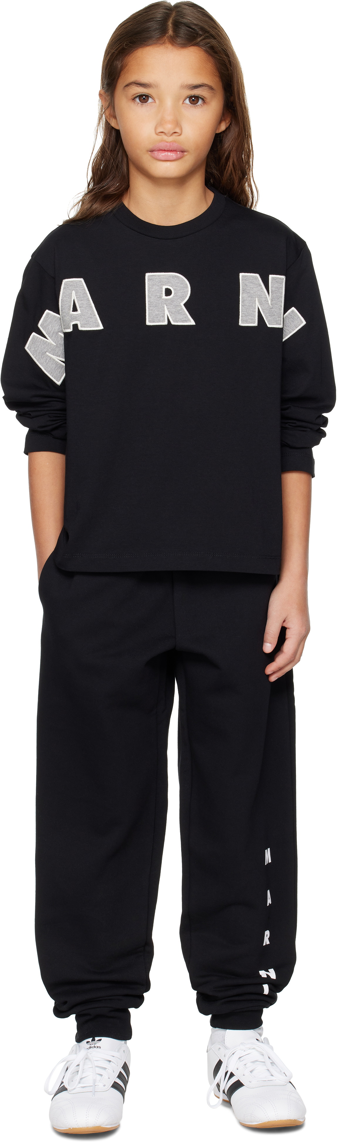 Marni Kids Black Cotton Sweatpants