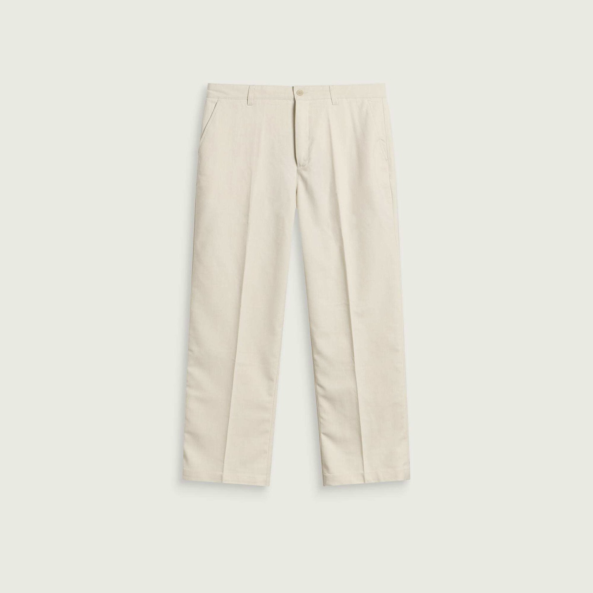 Les Deux Men's Brushed Twill Tailored Trousers in Ivory