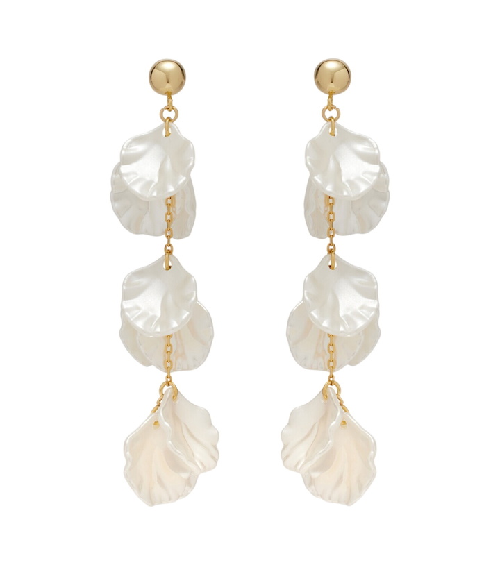 Photo: Self-Portrait Tiered faux pearl-embellished earrings