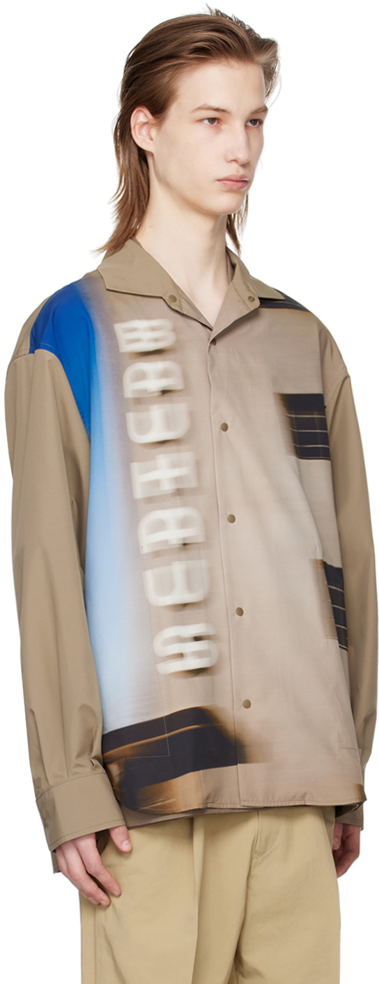 meanswhile Brown Feather Smooth Snap Shirt