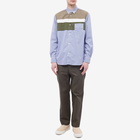 Comme des Garçons Homme Men's Striped Panel Shirt in Navy/White Mix