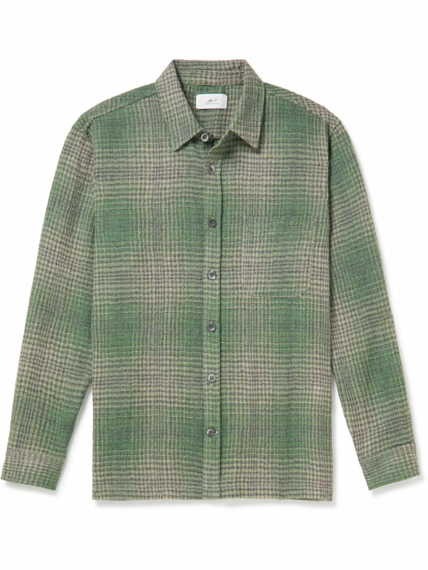 Photo: Mr P. - Checked Textured Virgin Wool Shirt - Green
