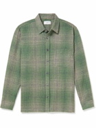 Mr P. - Checked Textured Virgin Wool Shirt - Green
