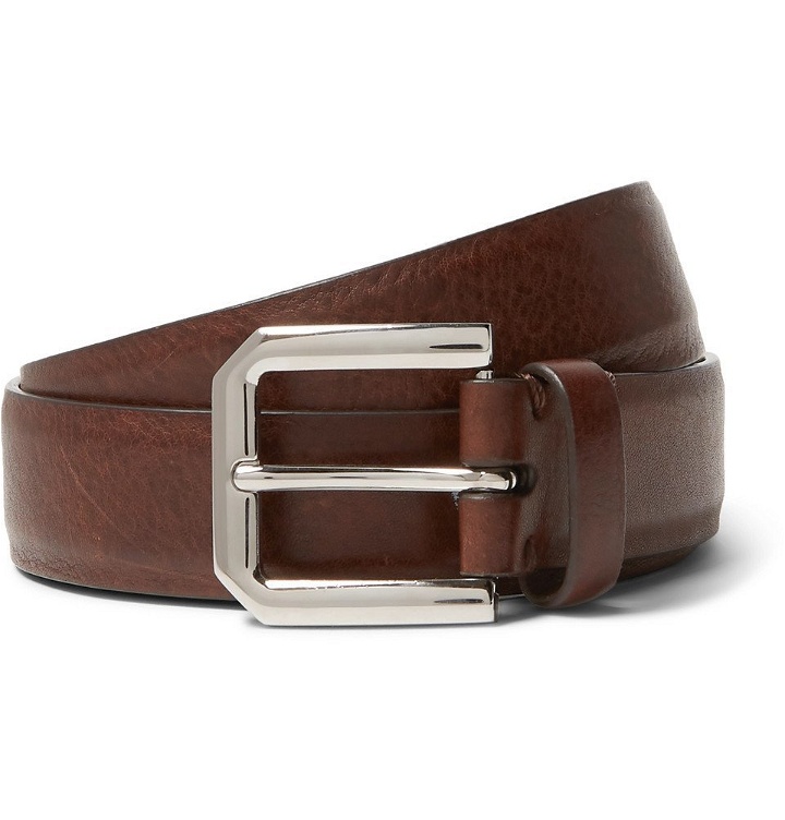 Photo: Brunello Cucinelli - 3cm Brown Leather Belt - Men - Tan