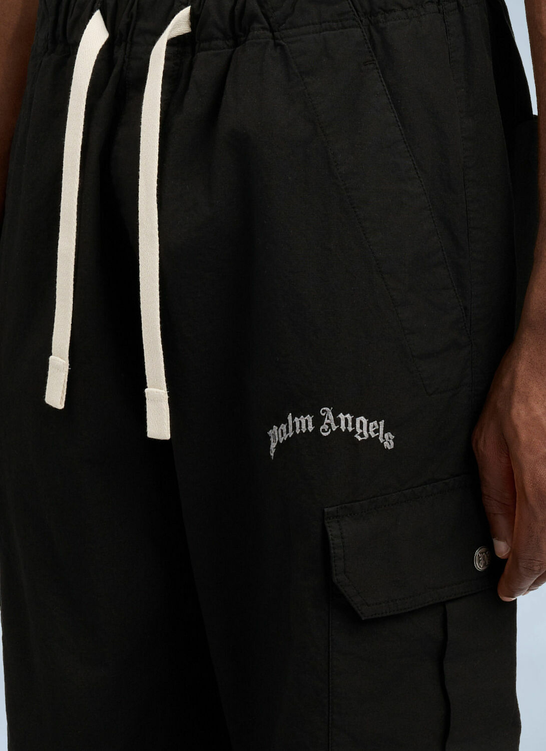 Palm Angels Curved Logo Loose Cargo Pants
