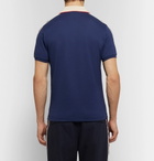 Gucci - Webbing-Trimmed Stretch-Cotton Piqué Polo Shirt - Men - Navy