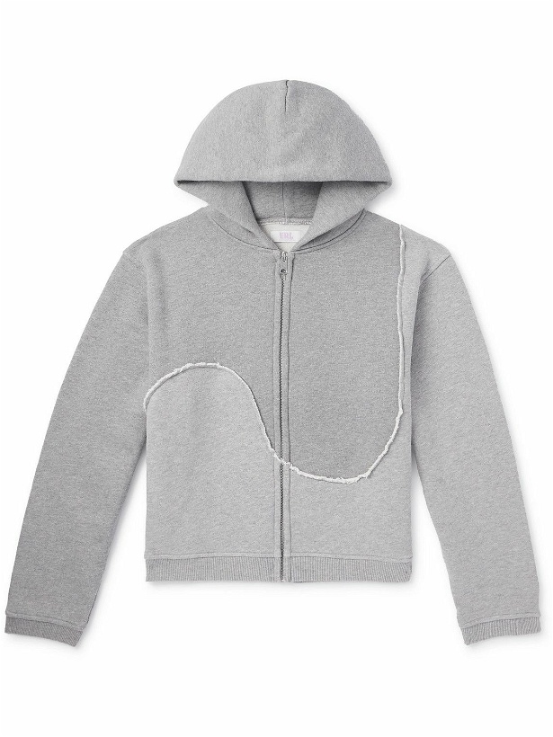 Photo: ERL - Panelled Cotton-Jersey Zip-Up Hoodie - Gray