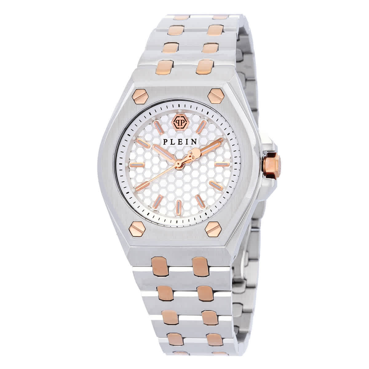 Philipp Plein Extreme Lady Quartz Silver Dial Two-Tone Watch PWJAA0622