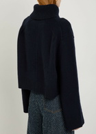 Ganni Turtle-neck Wool Jumper Navy