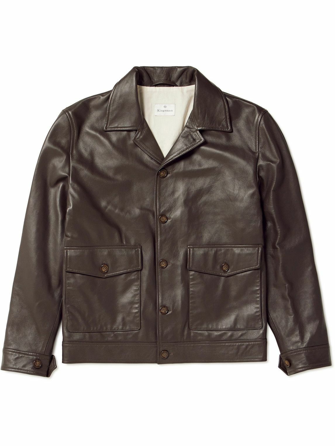 Kingsman - Slim-Fit Leather Blouson Jacket - Brown Kingsman