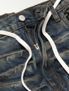 RRR123 - Fathers Engine Slim-Fit Straight-Leg Belted Distressed Jeans - Blue